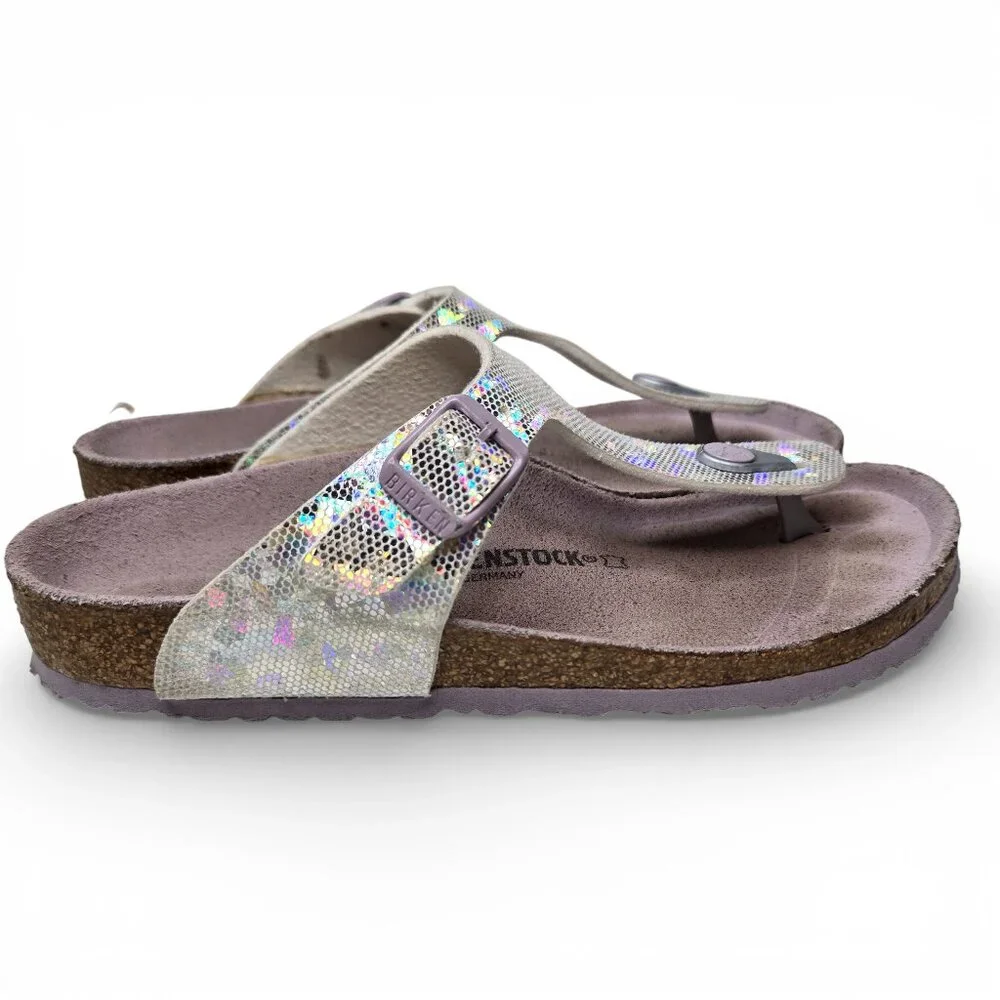 Birkenstock Gizeh Girls Thong Sandal Metallic Mauve Boho Slip On‎ L3